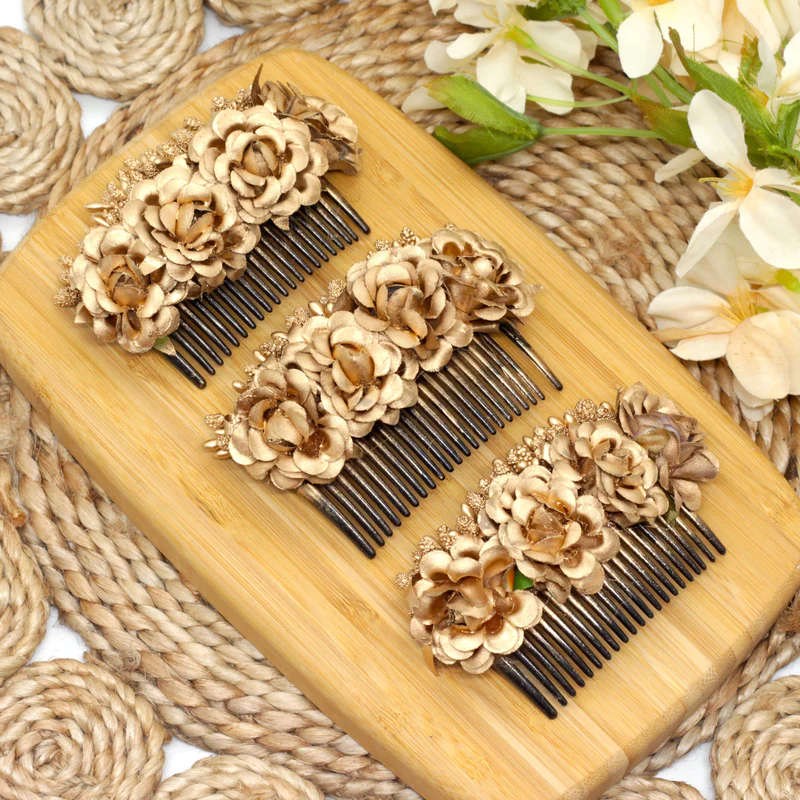 Handmade Golden Rose Comb